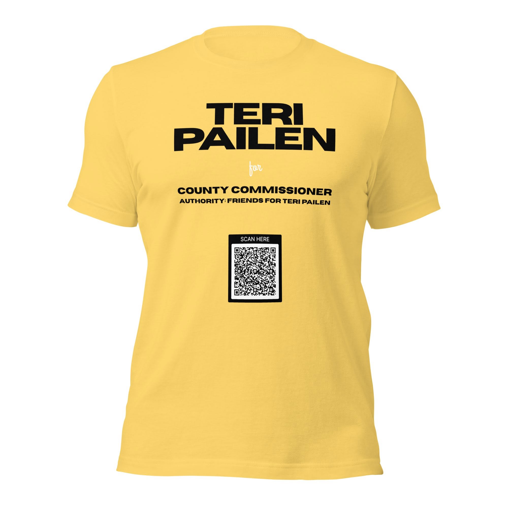 Yellow Teri Pailen campaign shirt.